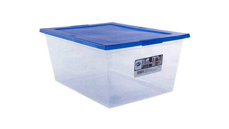 Caja organizadora 15 litros Mybox transparente/azul Wenco